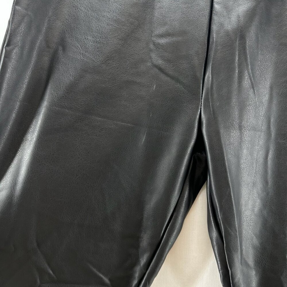 A New Day Faux Leather Leggings Women M Elastic Waistband Pull On HighRise Black - Picture 12 of 12